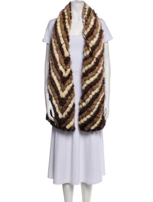 Adrienne Landau Mink Animal Print Scarf