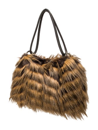 Adrienne Landau Faux Fur Shoulder Bag