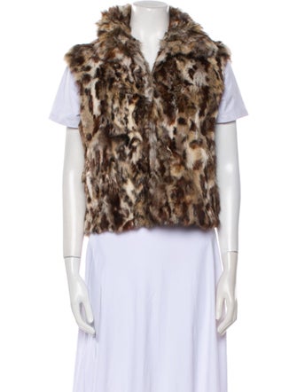 Adrienne Landau Fur Animal Print Fur Jacket