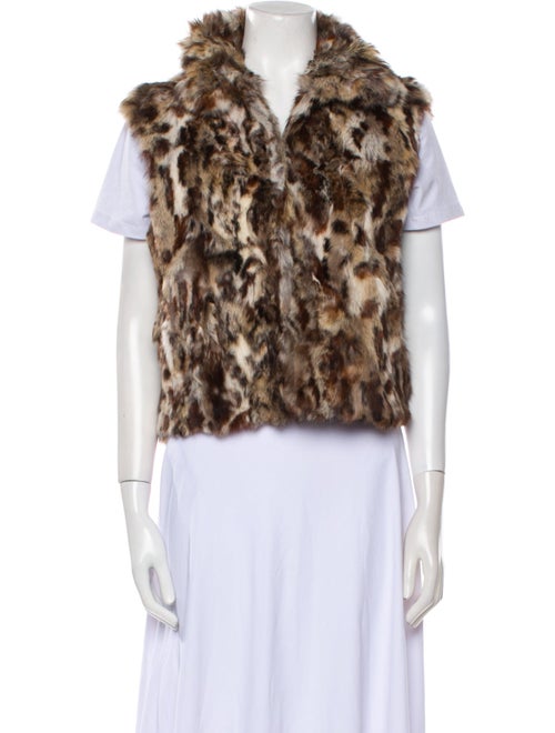 Adrienne Landau Fur Animal Print Fur Jacket