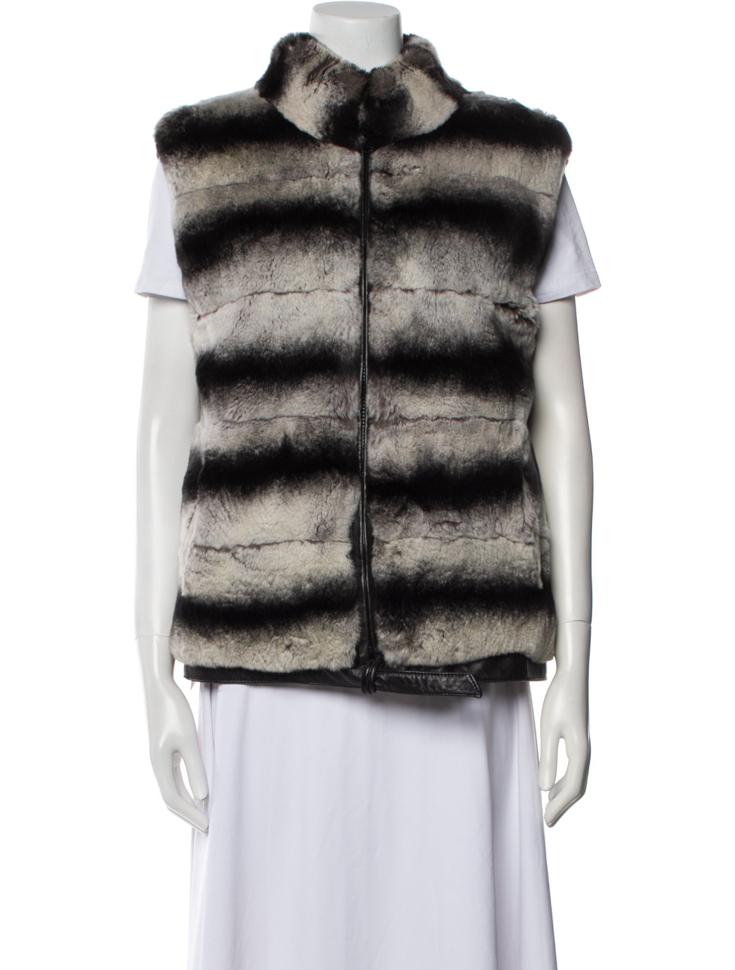Adrienne Landau Fur Striped Fur Jacket