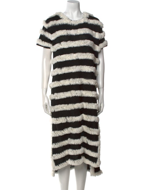 Adrienne Landau Fur Midi Length Dress
