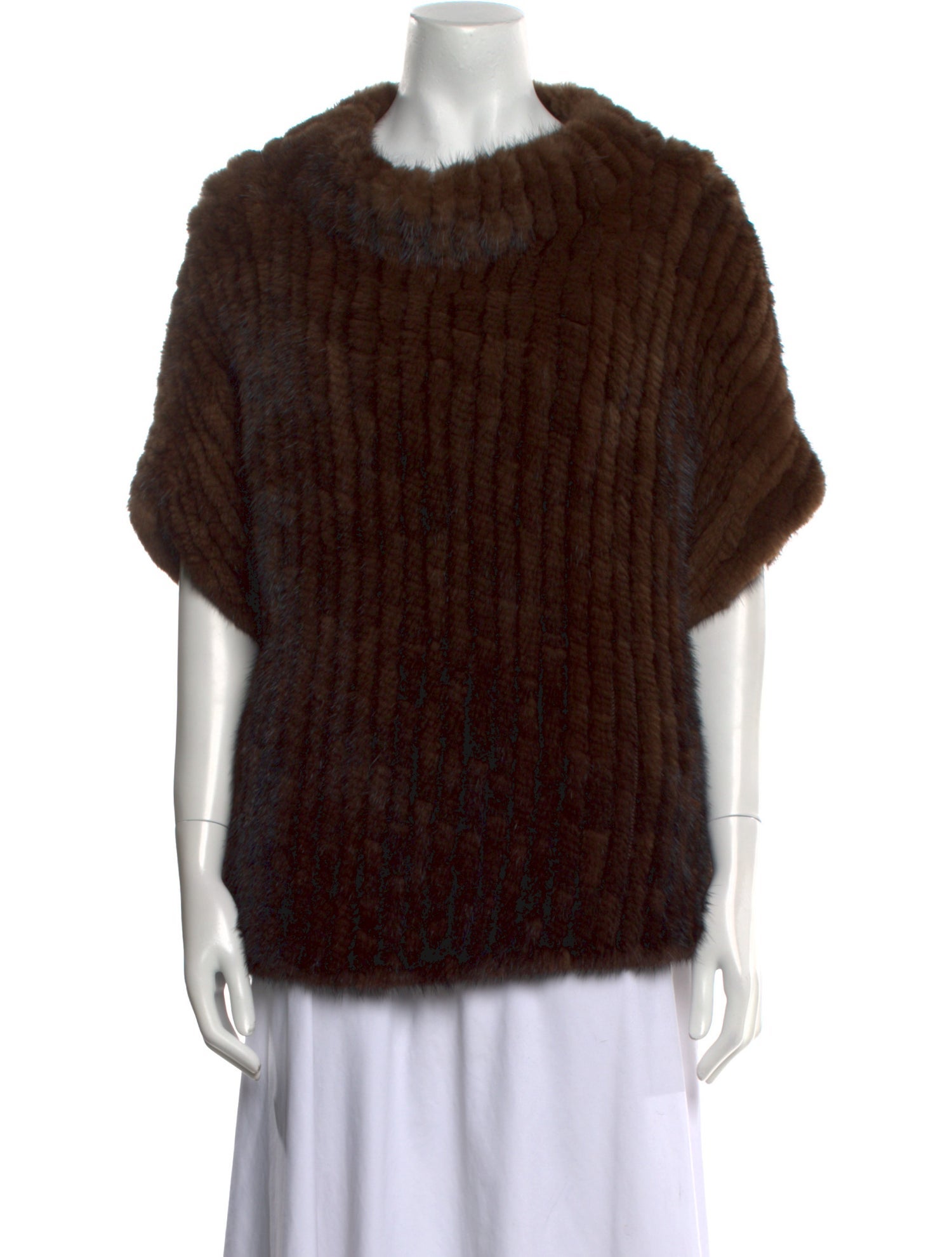 Adrienne Landau Mink Cowl Neck Tunic