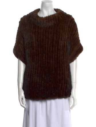 Adrienne Landau Mink Cowl Neck Tunic