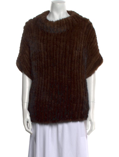 Adrienne Landau Mink Cowl Neck Tunic