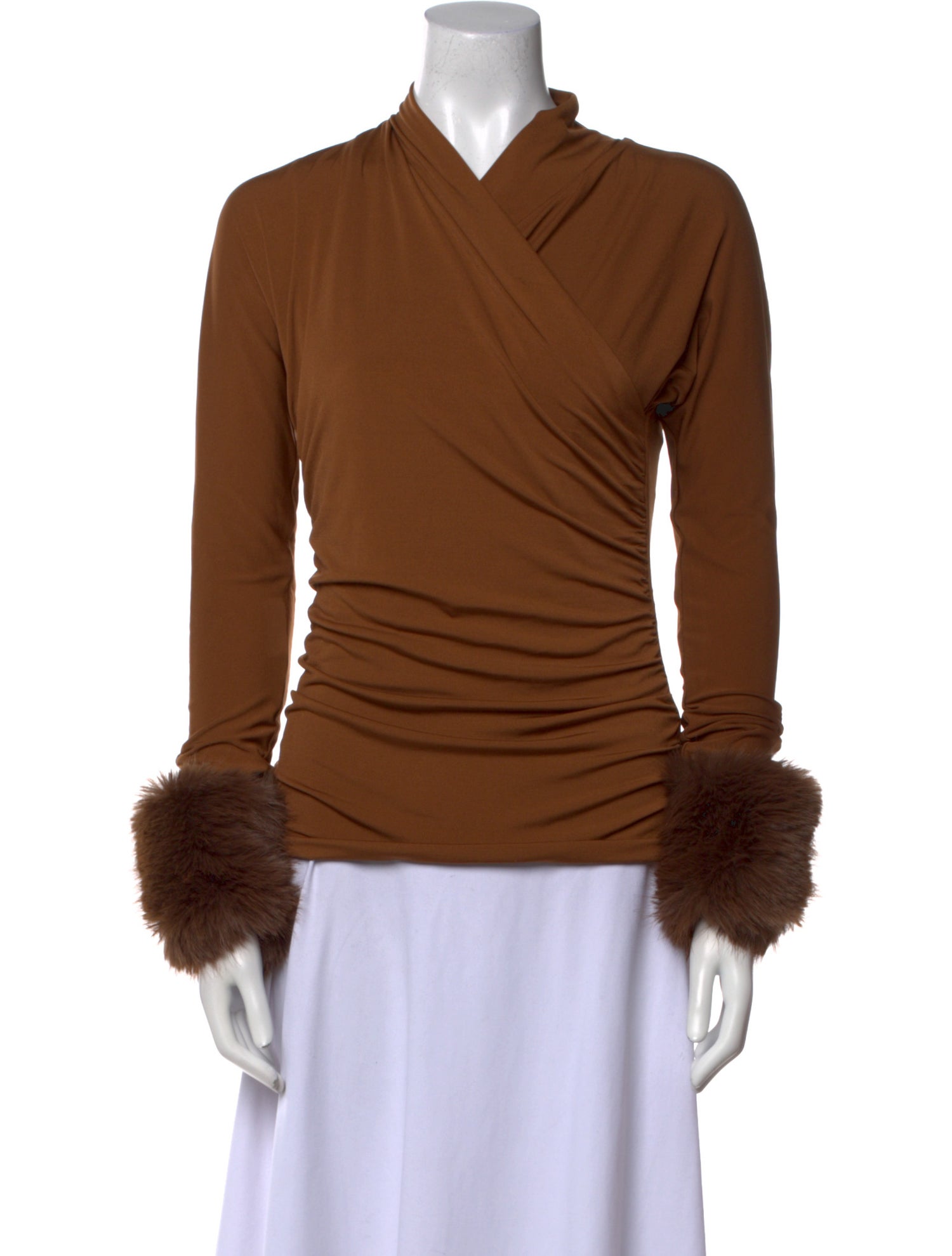 Adrienne Landau Cowl Neck Long Sleeve Top