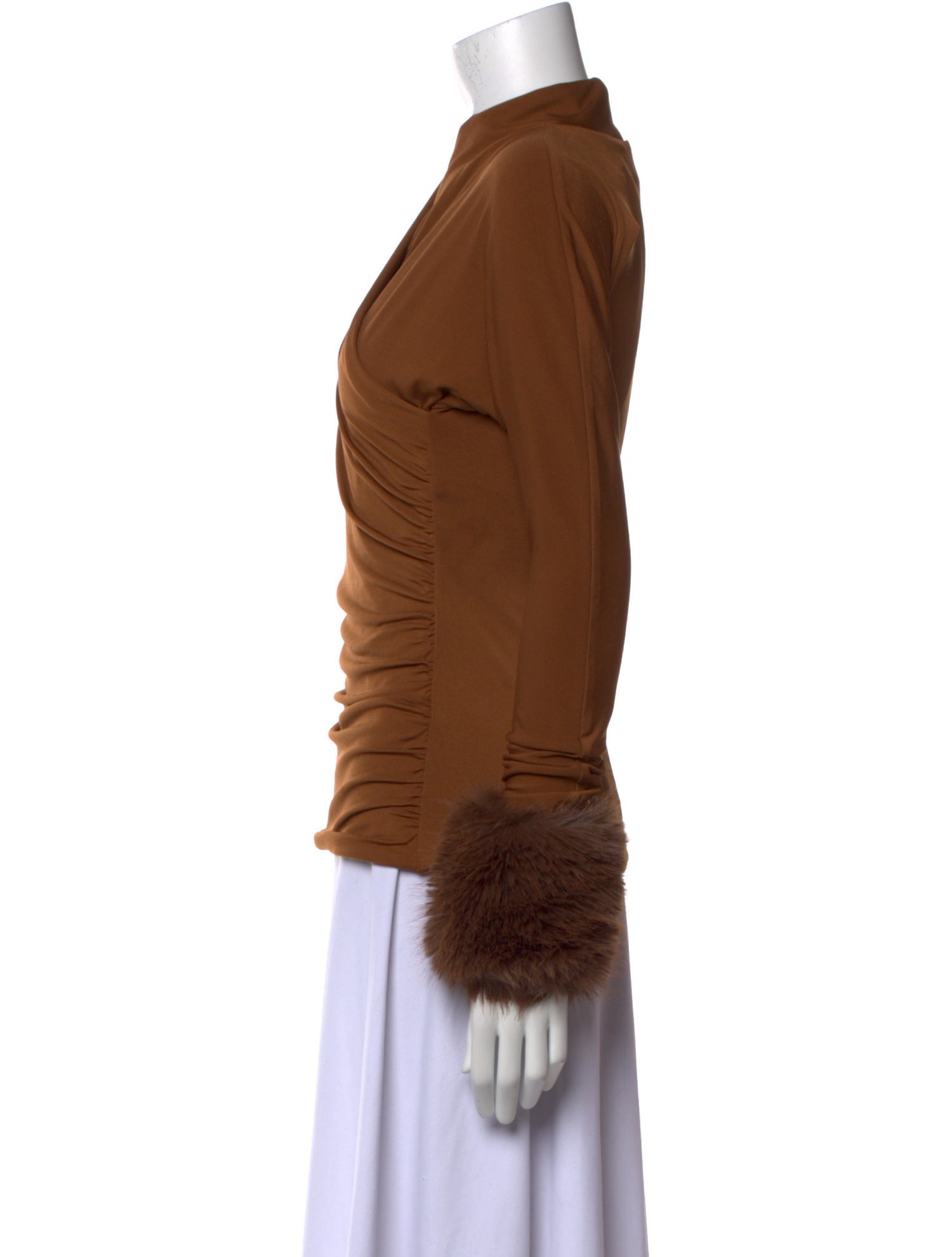 Adrienne Landau Cowl Neck Long Sleeve Top