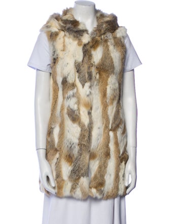 Adrienne Landau Fur Animal Print Fur Coat