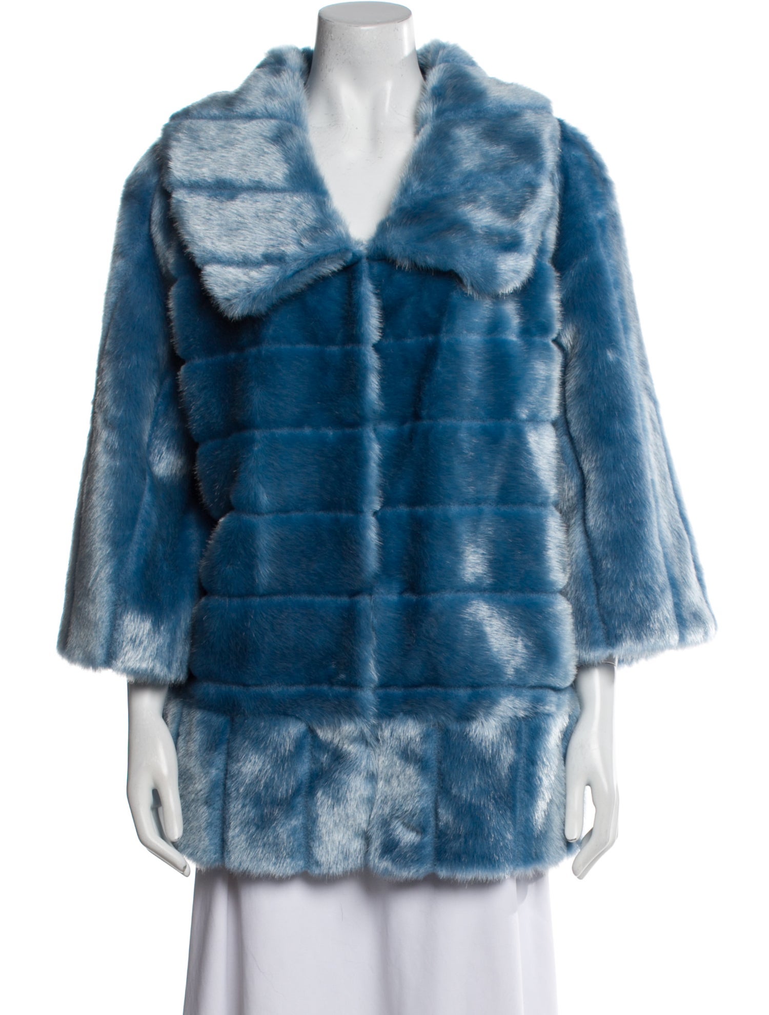 Adrienne Landau Tie-Dye Print Faux Fur Coat