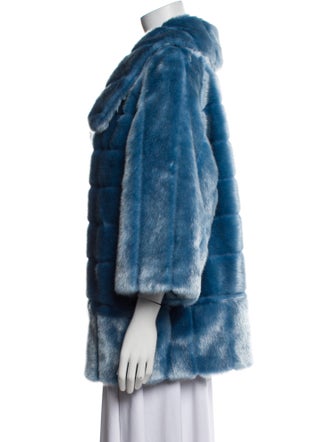 Adrienne Landau Tie-Dye Print Faux Fur Coat