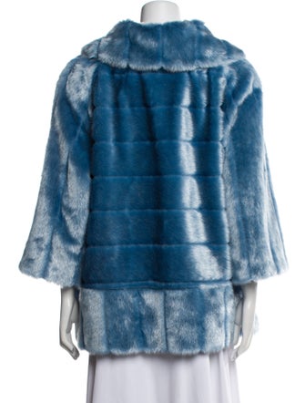 Adrienne Landau Tie-Dye Print Faux Fur Coat