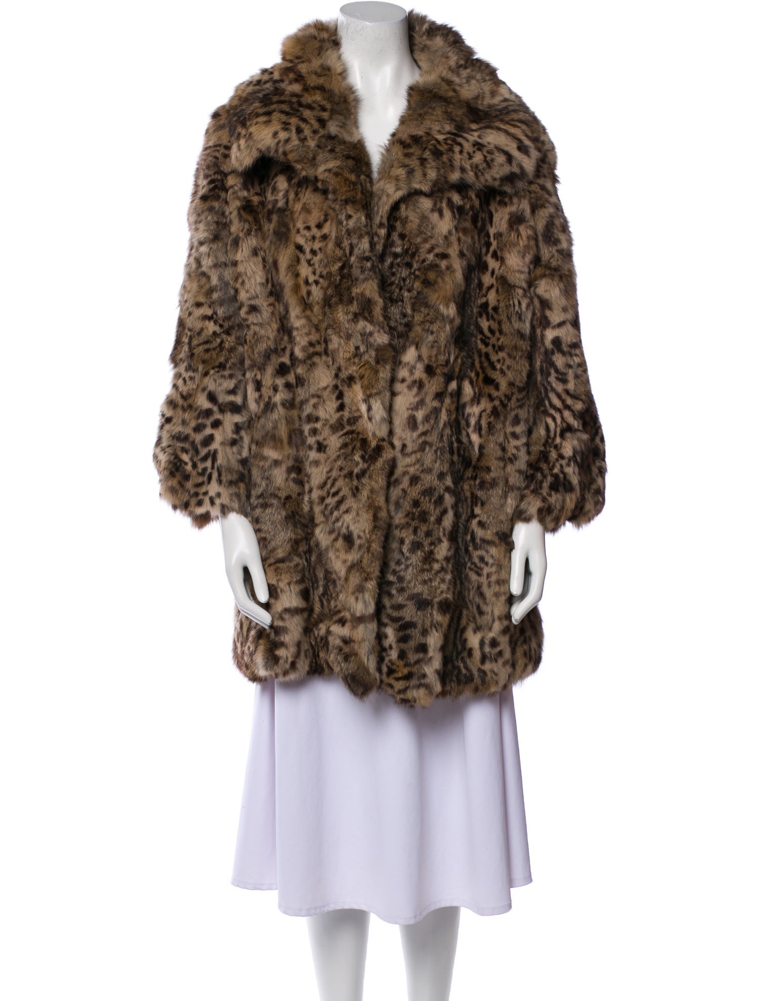 Adrienne Landau Fur Animal Print Fur Coat