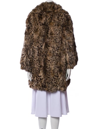 Adrienne Landau Fur Animal Print Fur Coat