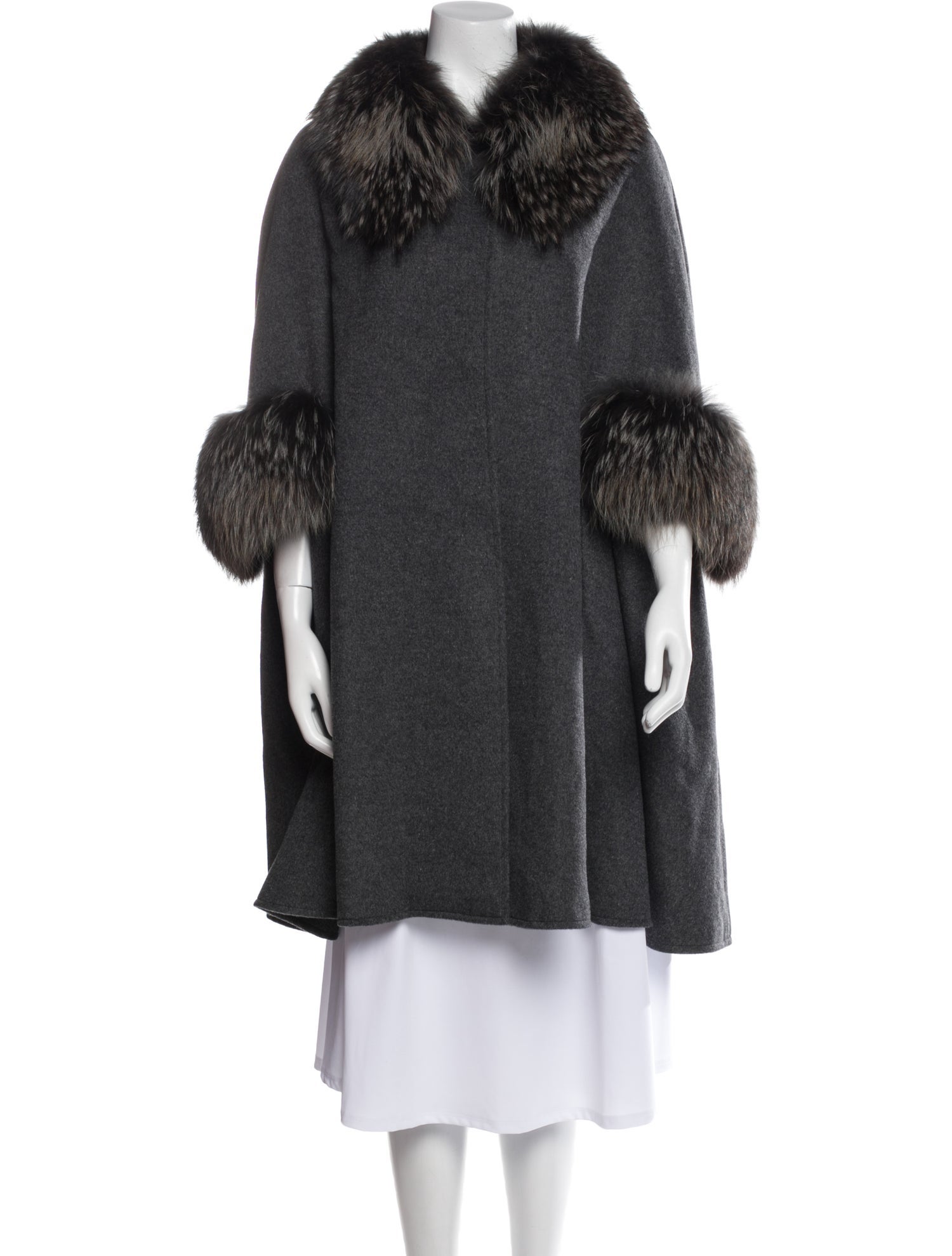 Adrienne Landau Wool Fur Coat