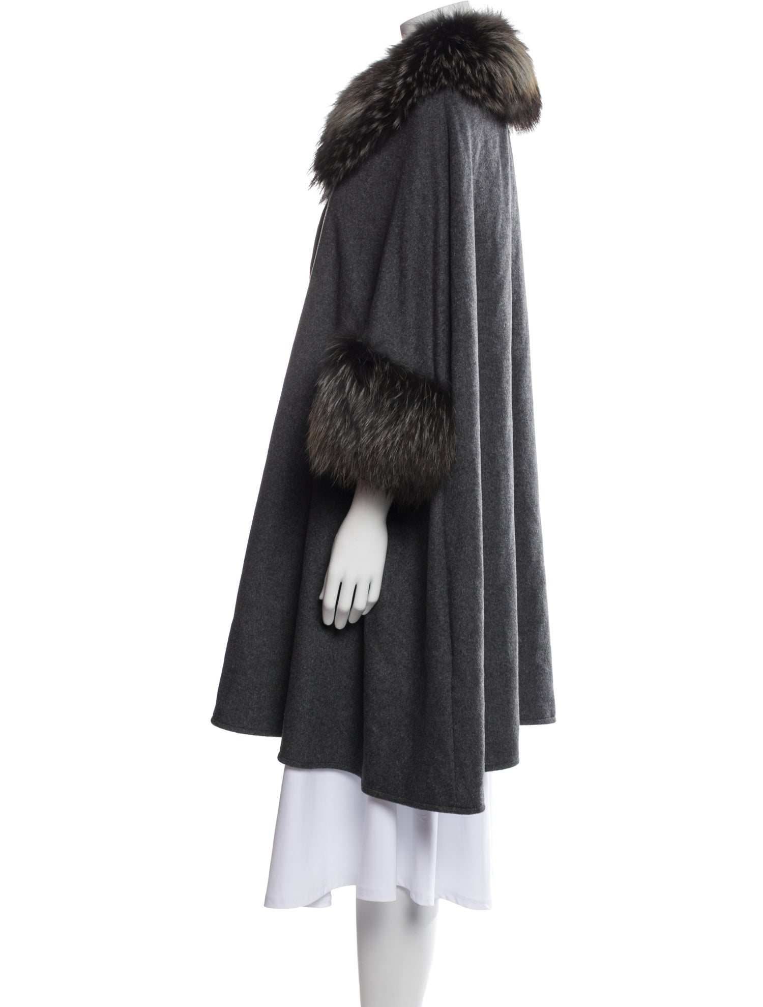 Adrienne Landau Wool Fur Coat