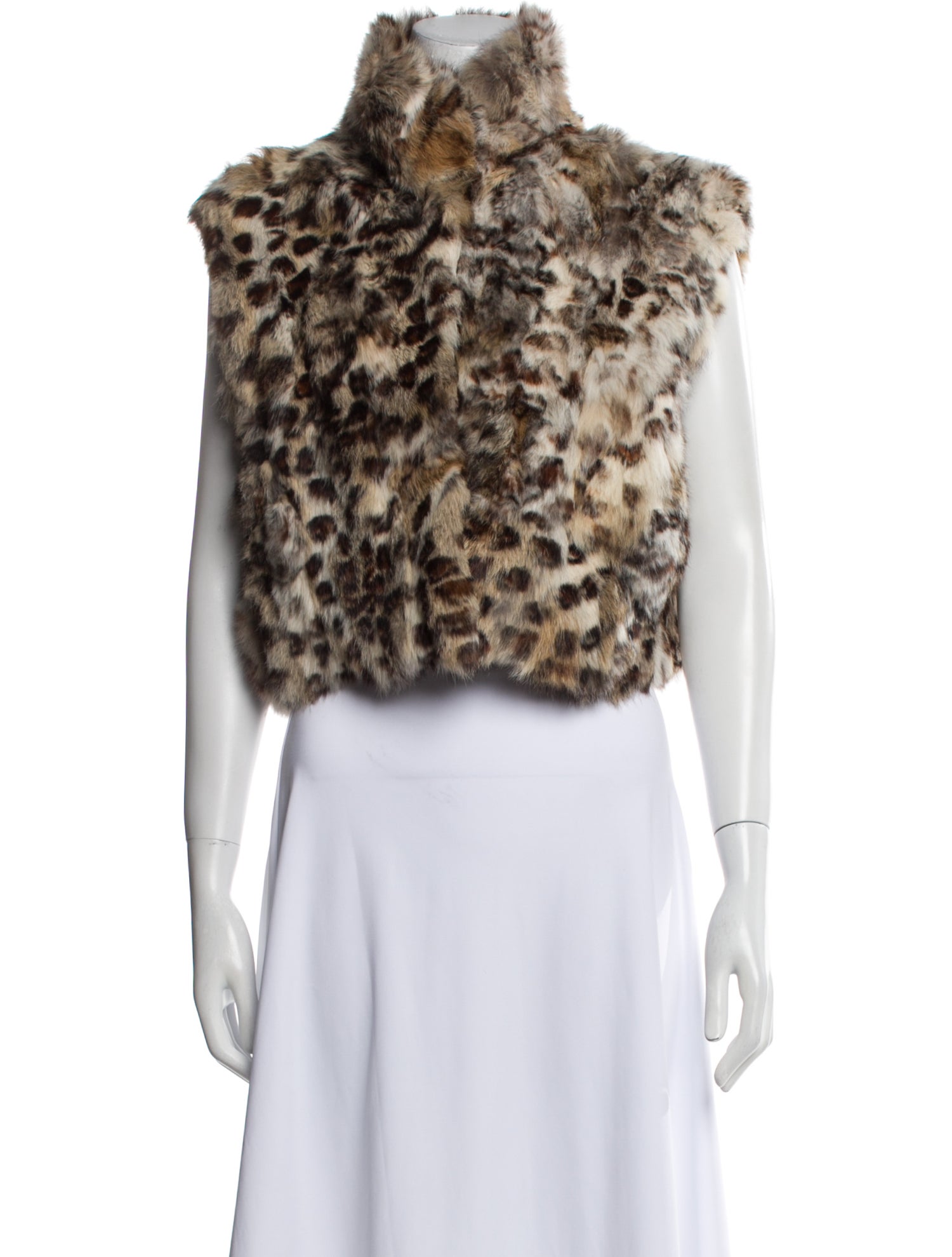 Adrienne Landau Fur Animal Print Fur Jacket