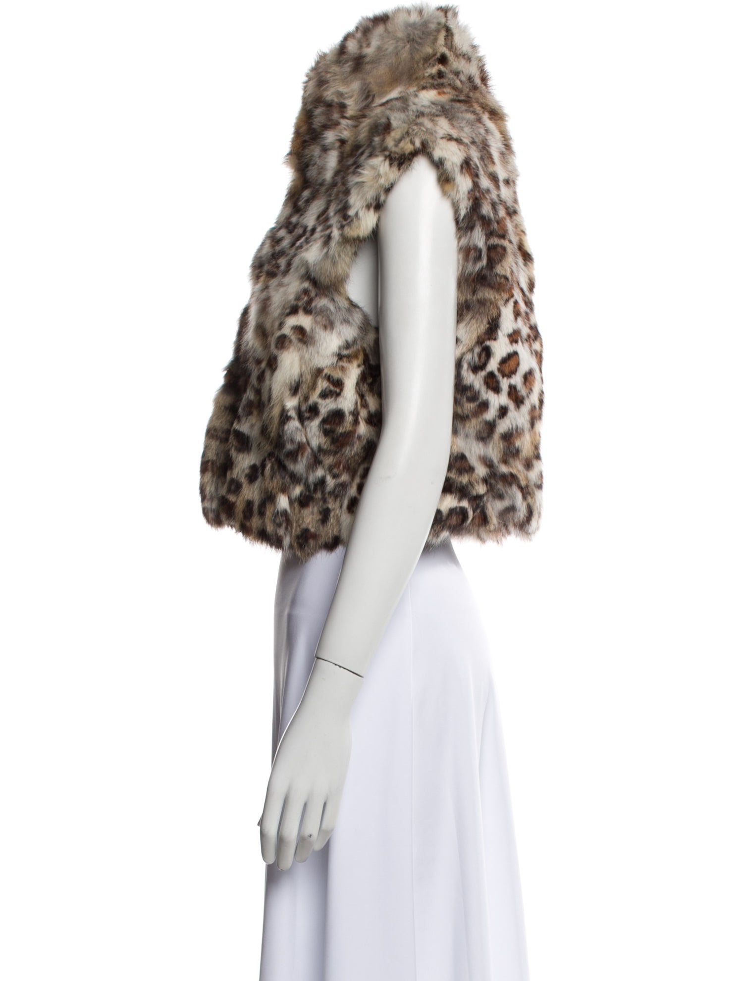 Adrienne Landau Fur Animal Print Fur Jacket
