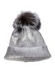 Adrienne Landau Beanie with Fur Embellishment