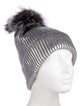Adrienne Landau Beanie with Fur Embellishment