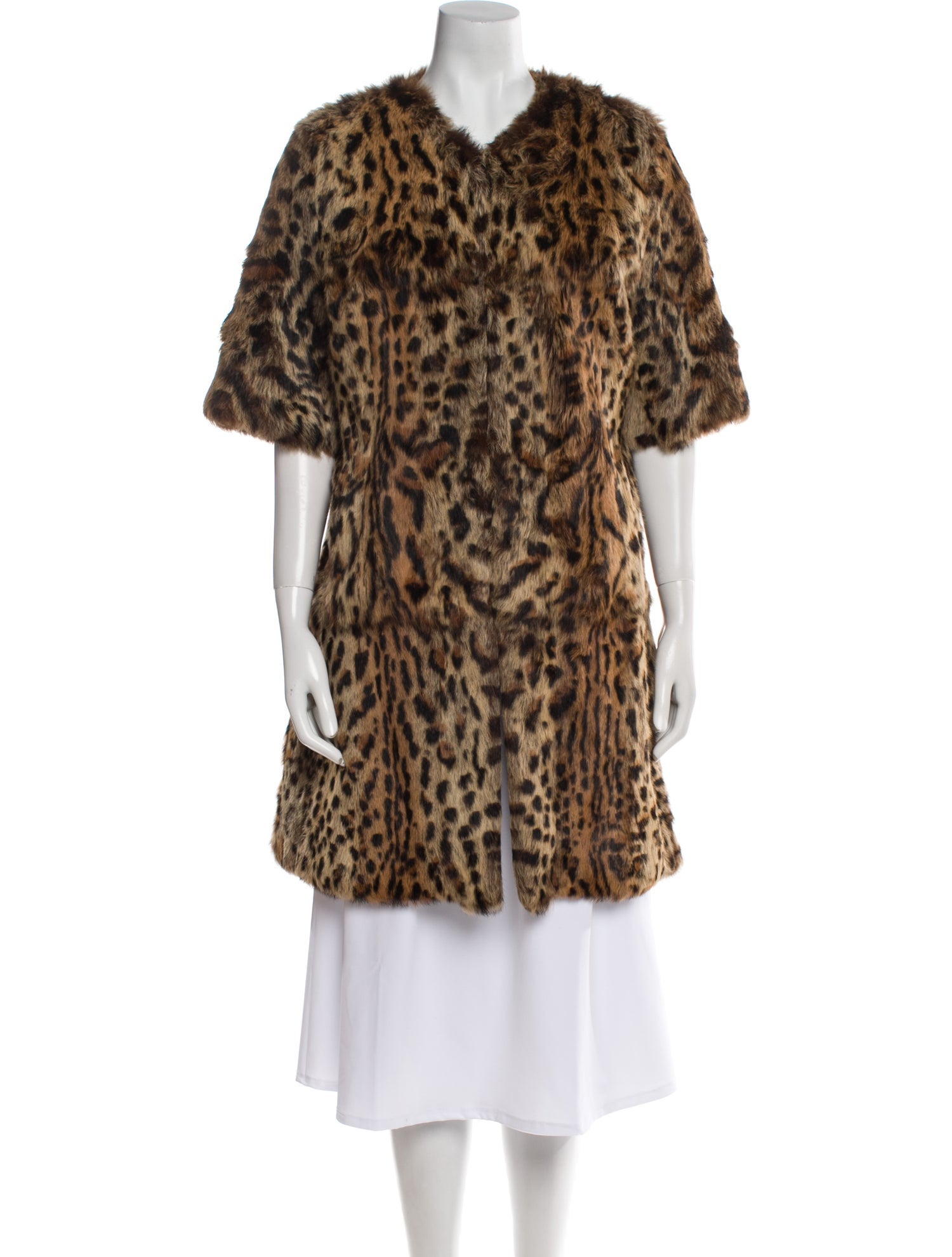 Adrienne Landau Animal Print Fur Coat