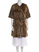 Adrienne Landau Animal Print Fur Coat