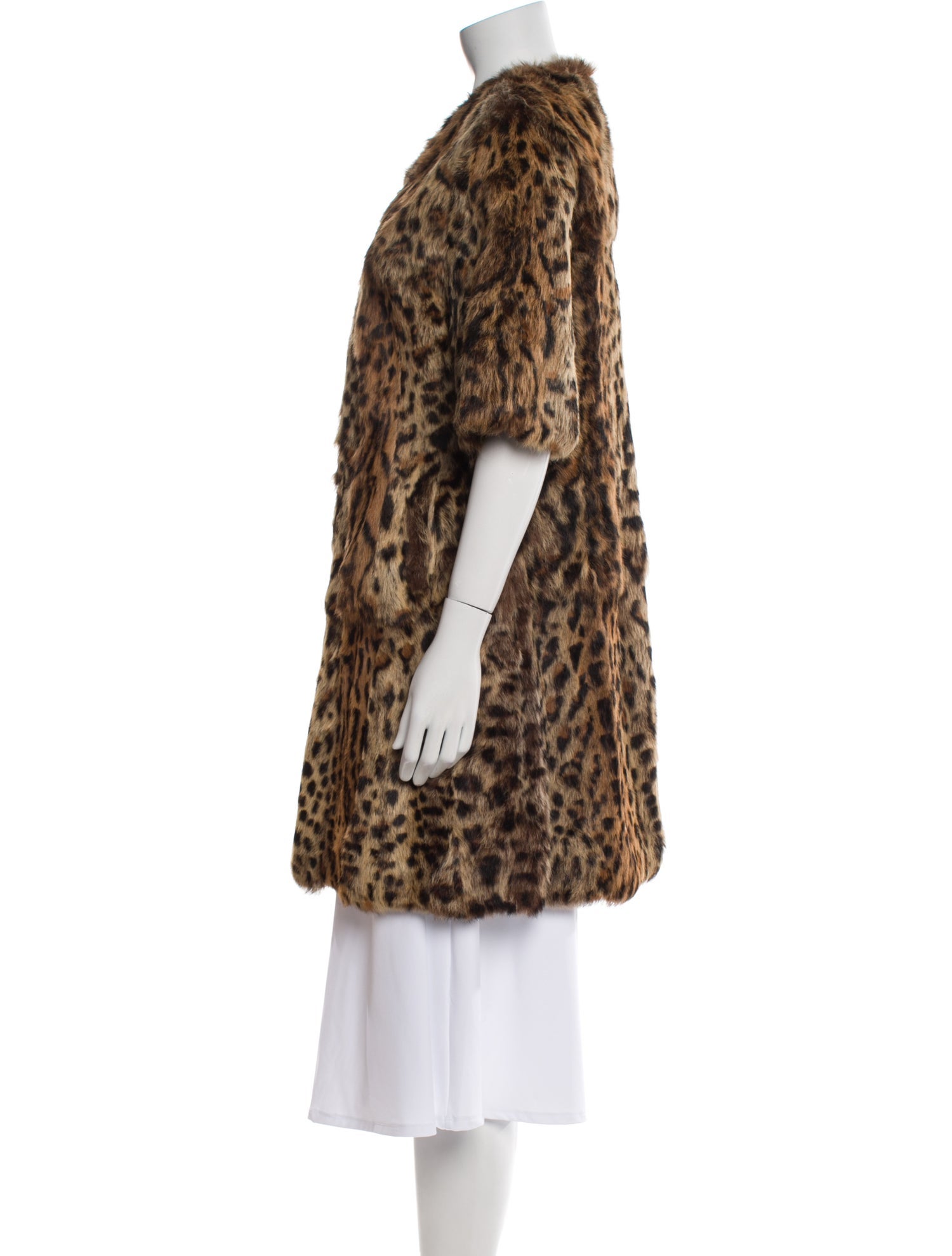Adrienne Landau Animal Print Fur Coat
