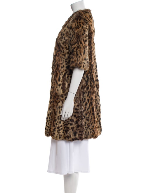 Adrienne Landau Animal Print Fur Coat