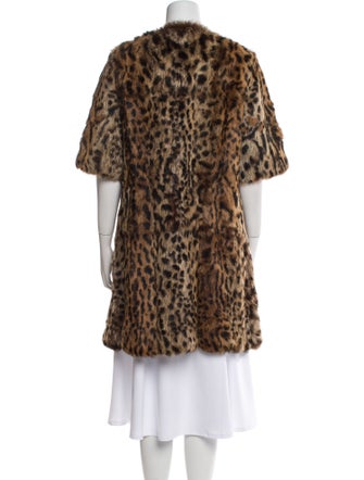 Adrienne Landau Animal Print Fur Coat