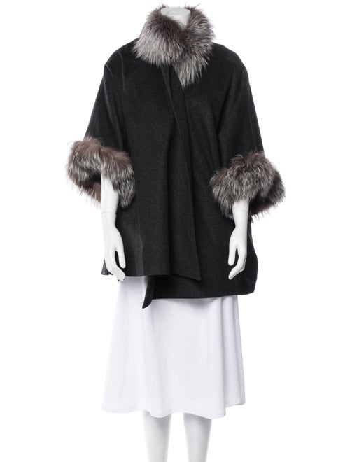Adrienne Landau Wool Printed Fur Coat