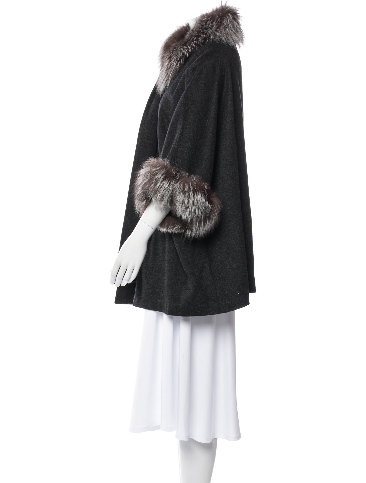 Adrienne Landau Wool Printed Fur Coat
