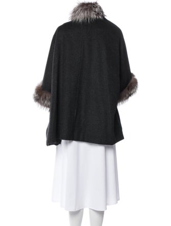 Adrienne Landau Wool Printed Fur Coat