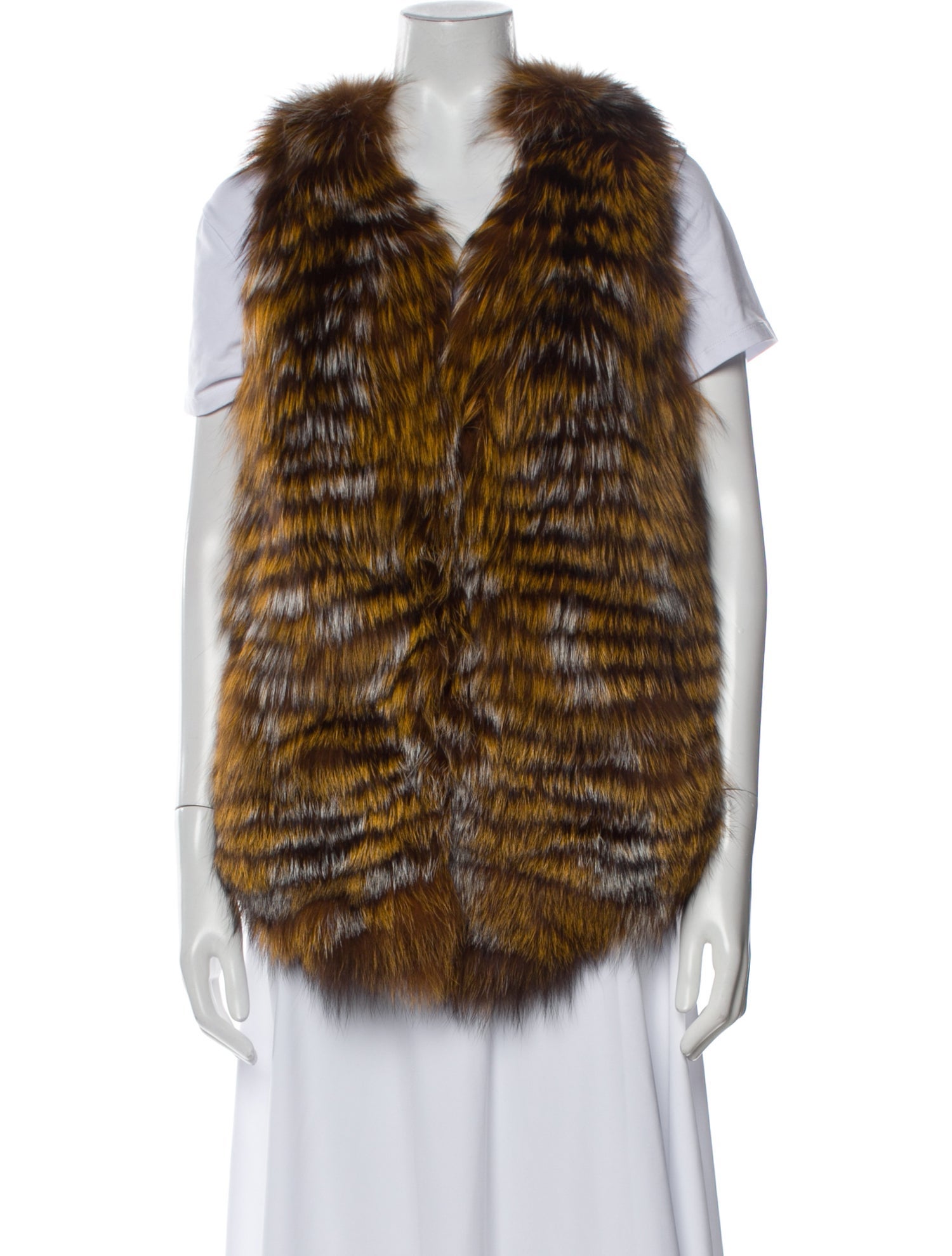 Adrienne Landau Fox Striped Fur Jacket