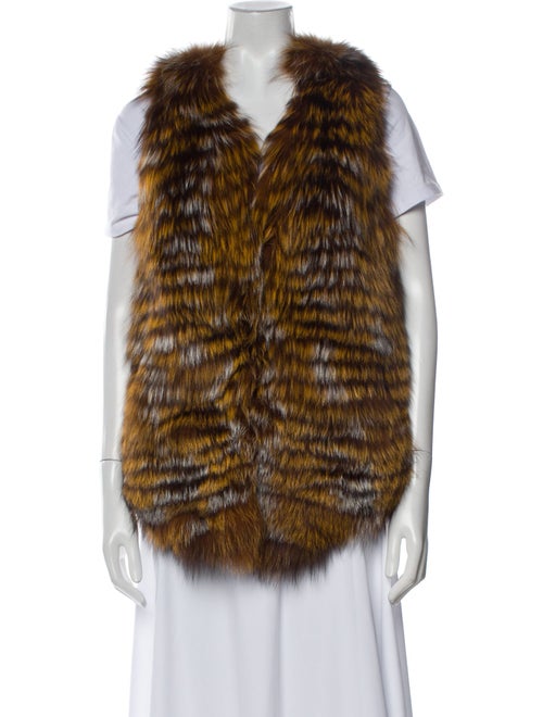 Adrienne Landau Fox Striped Fur Jacket