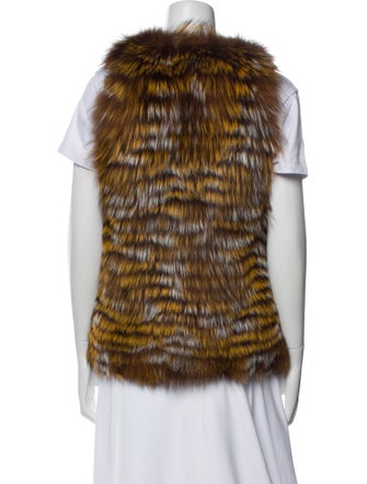 Adrienne Landau Fox Striped Fur Jacket