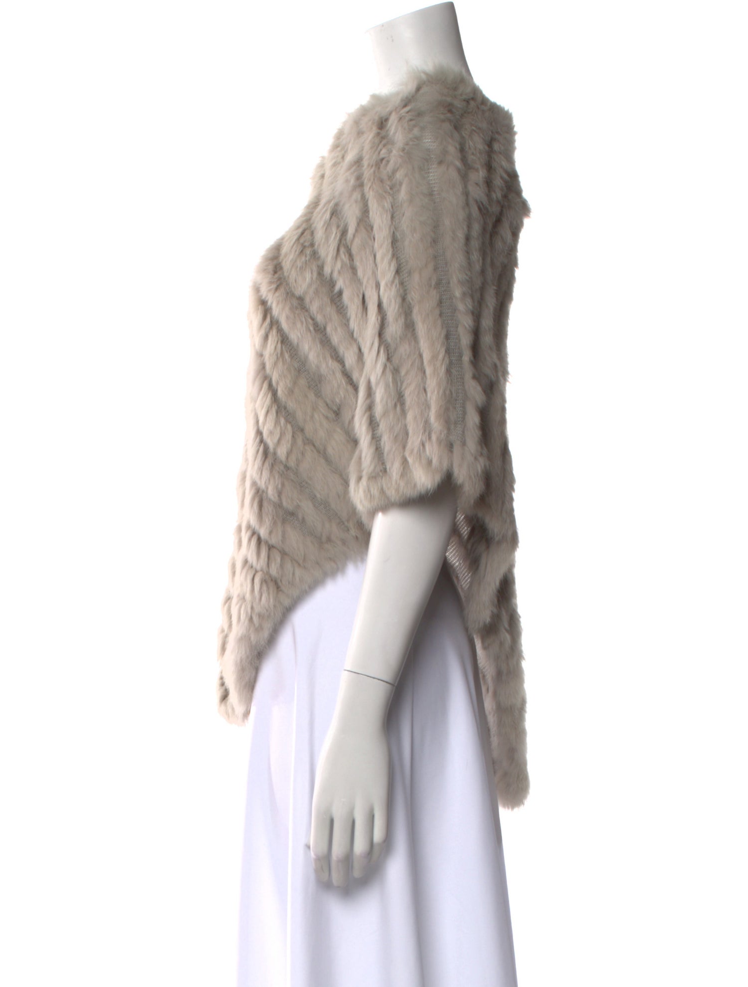 Adrienne Landau Fur Bateau Neckline Sweater