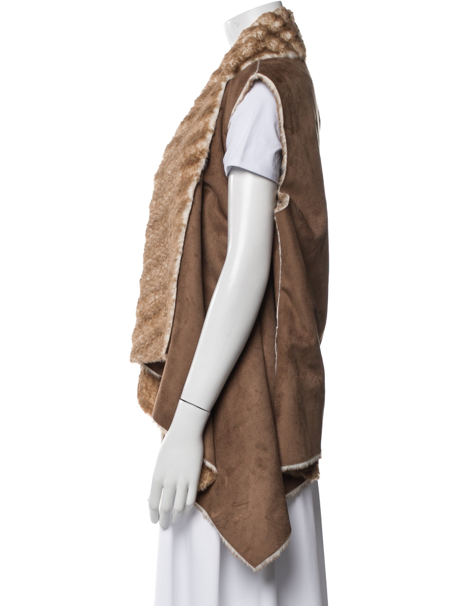 Adrienne Landau Faux Fur Plaid Print Vest