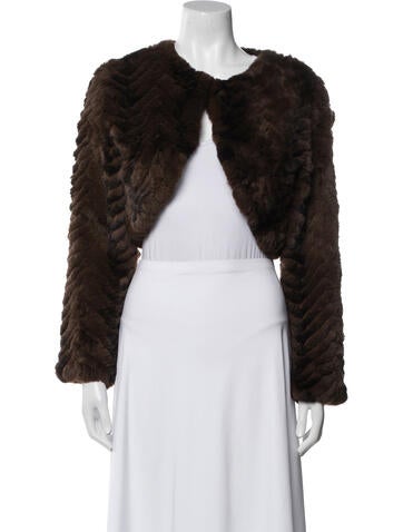 Pre-owned Adrienne Landau Fur Fur Jacket In Brown