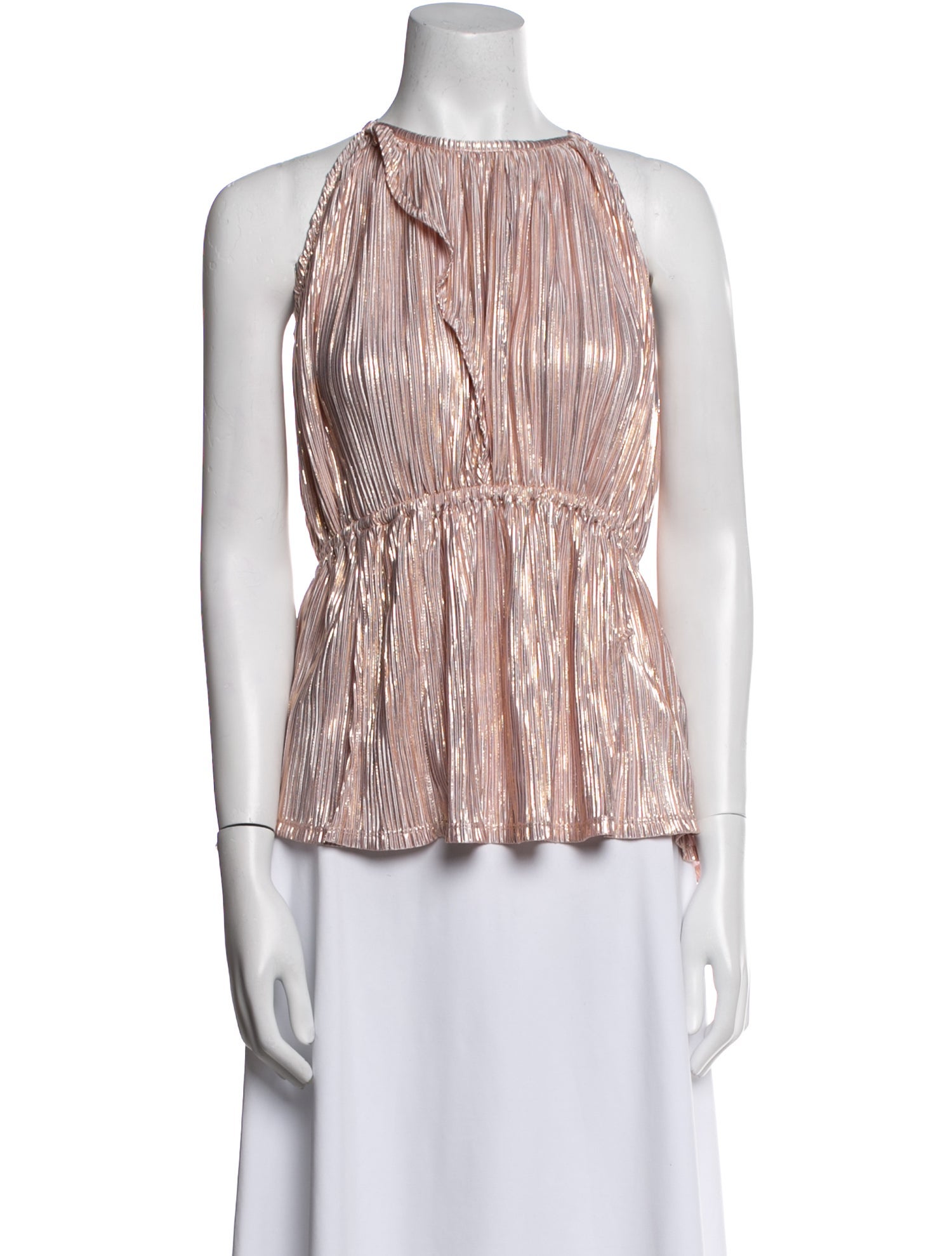 Adrienne Landau Silk Square Neckline Blouse