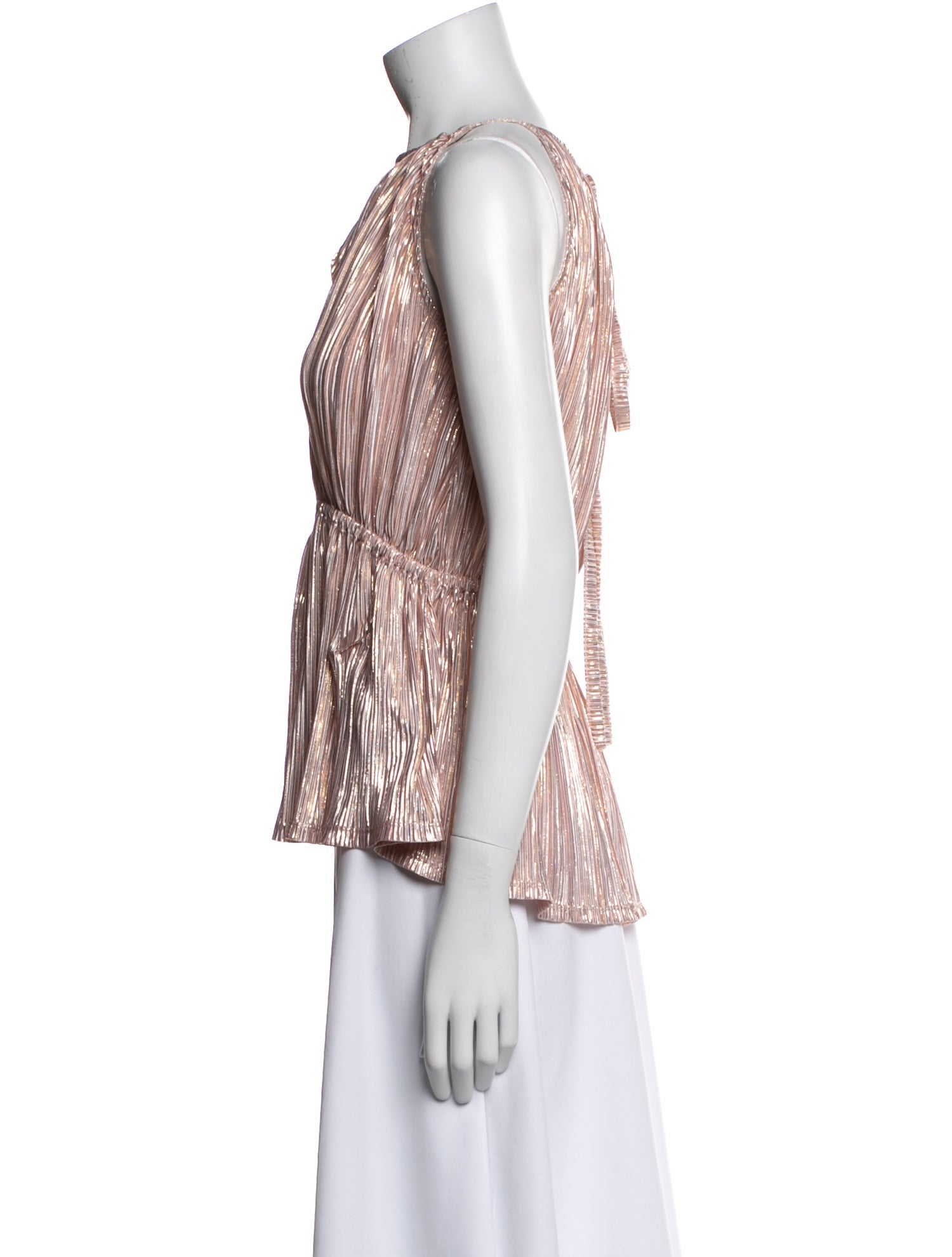 Adrienne Landau Silk Square Neckline Blouse