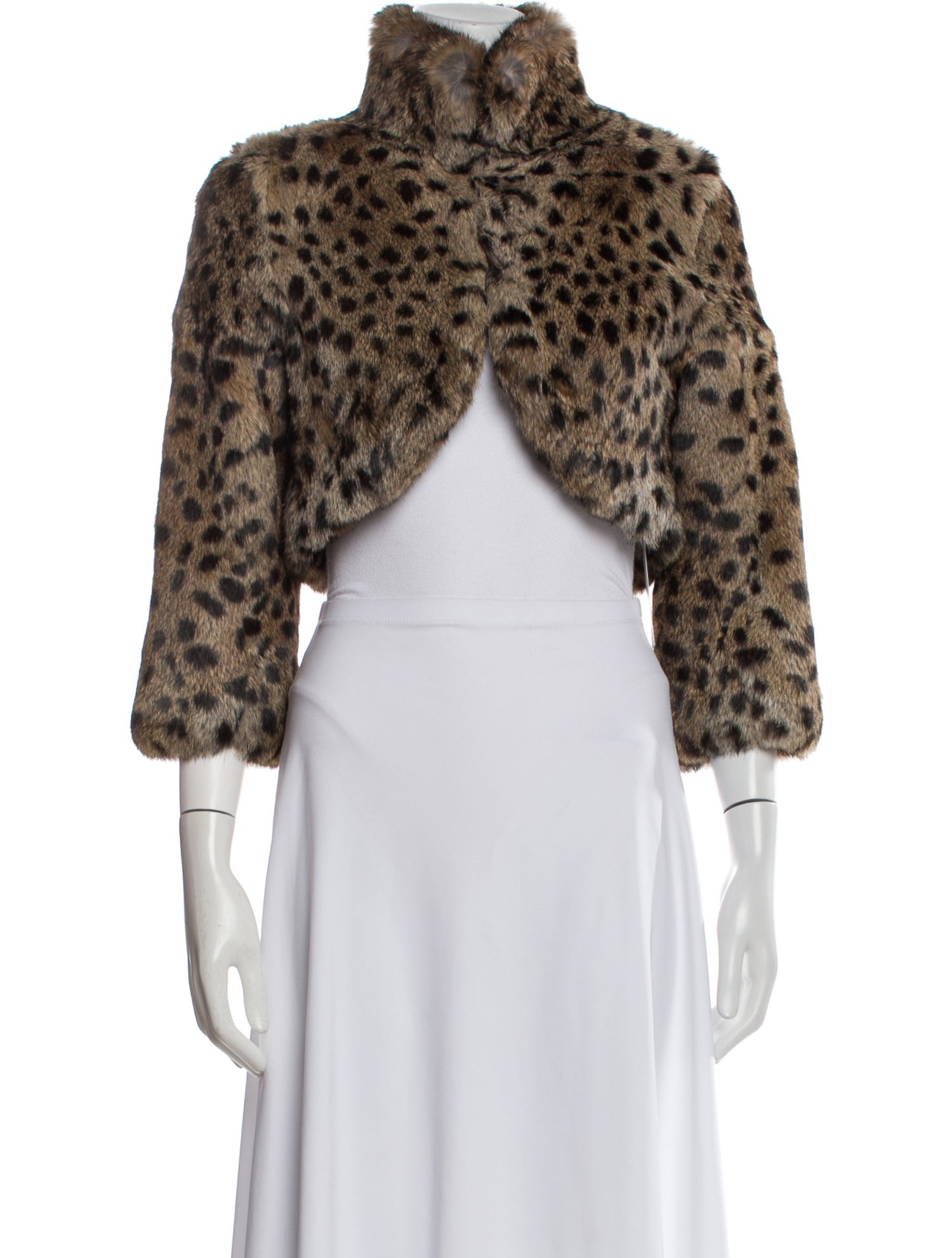 Adrienne Landau Animal Print Faux Fur Jacket