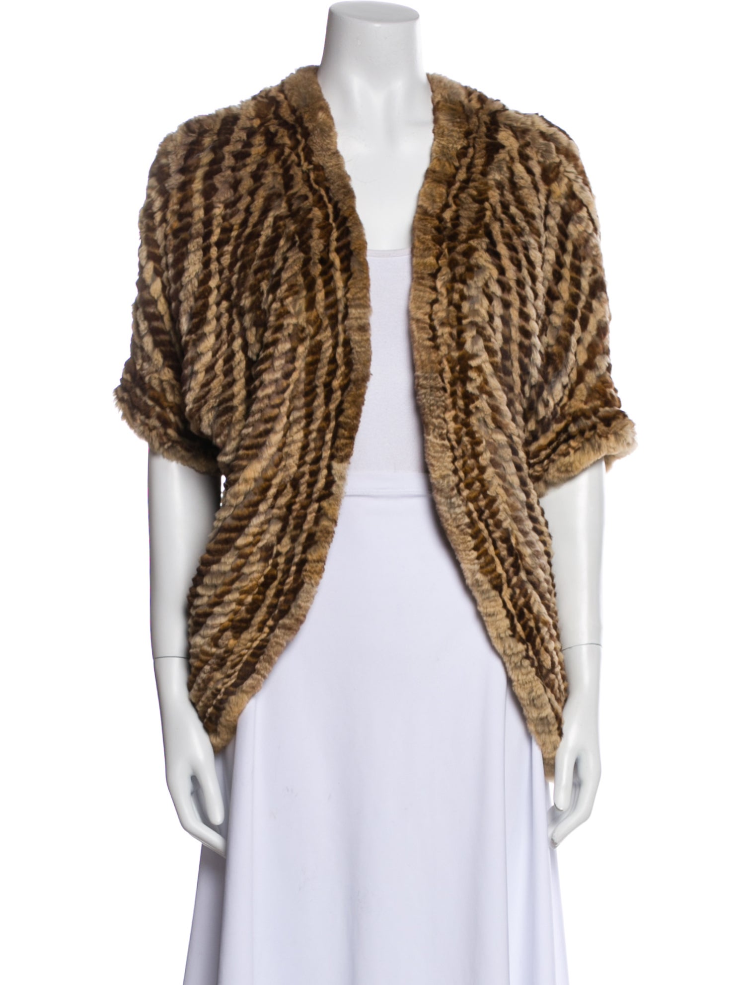 Adrienne Landau Fur Animal Print Fur Jacket