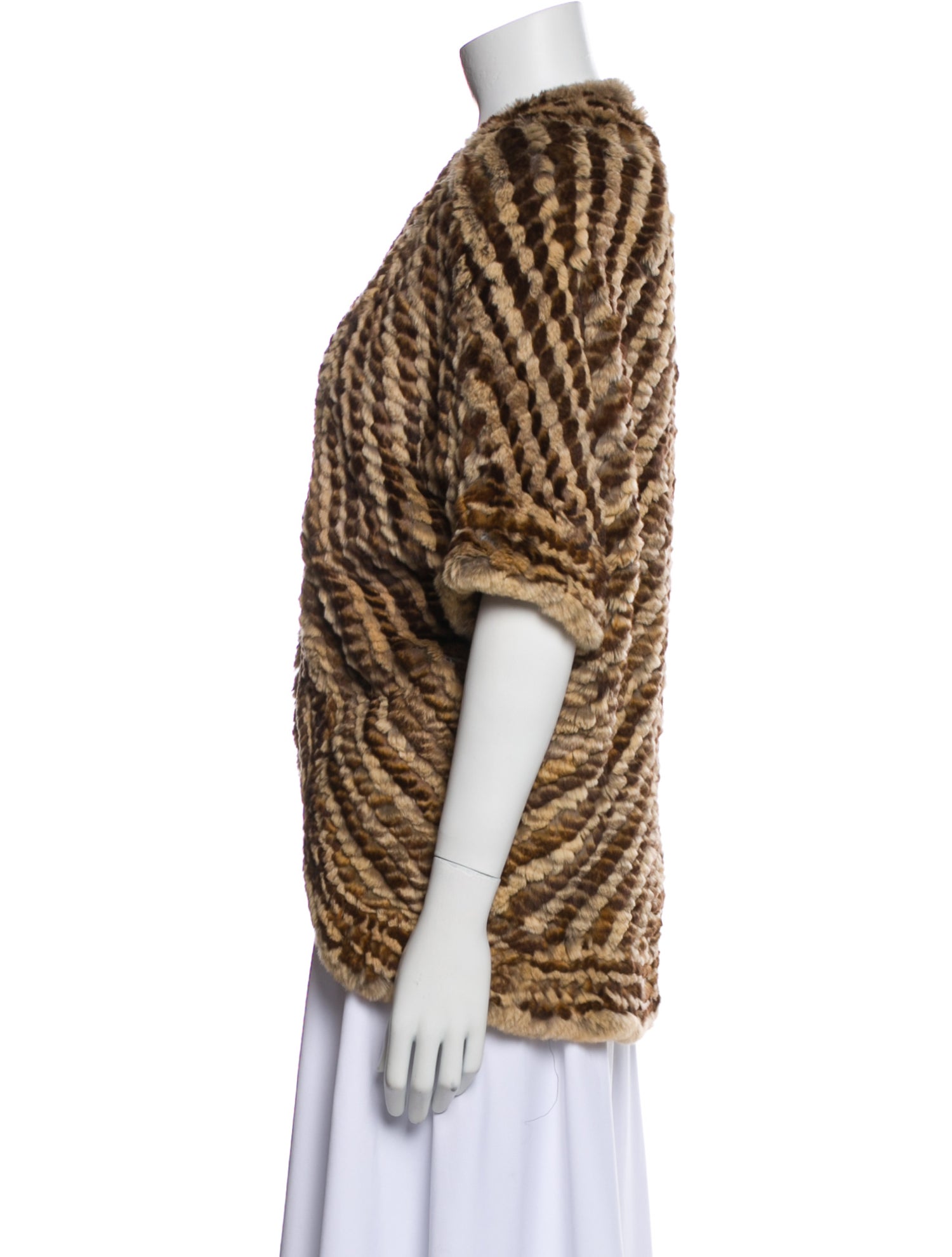 Adrienne Landau Fur Animal Print Fur Jacket