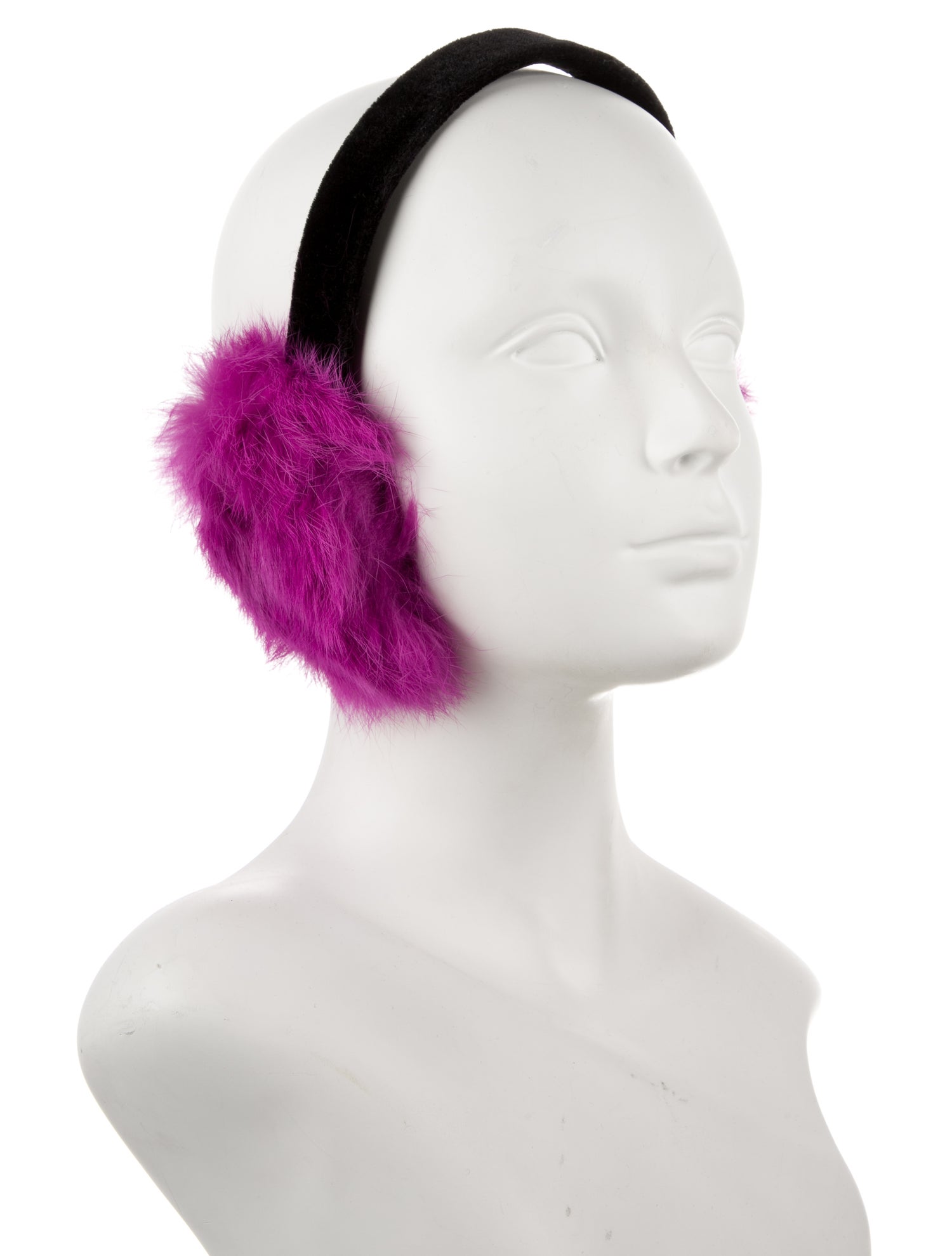 Adrienne Landau Solid Rabbit Fur Earmuffs