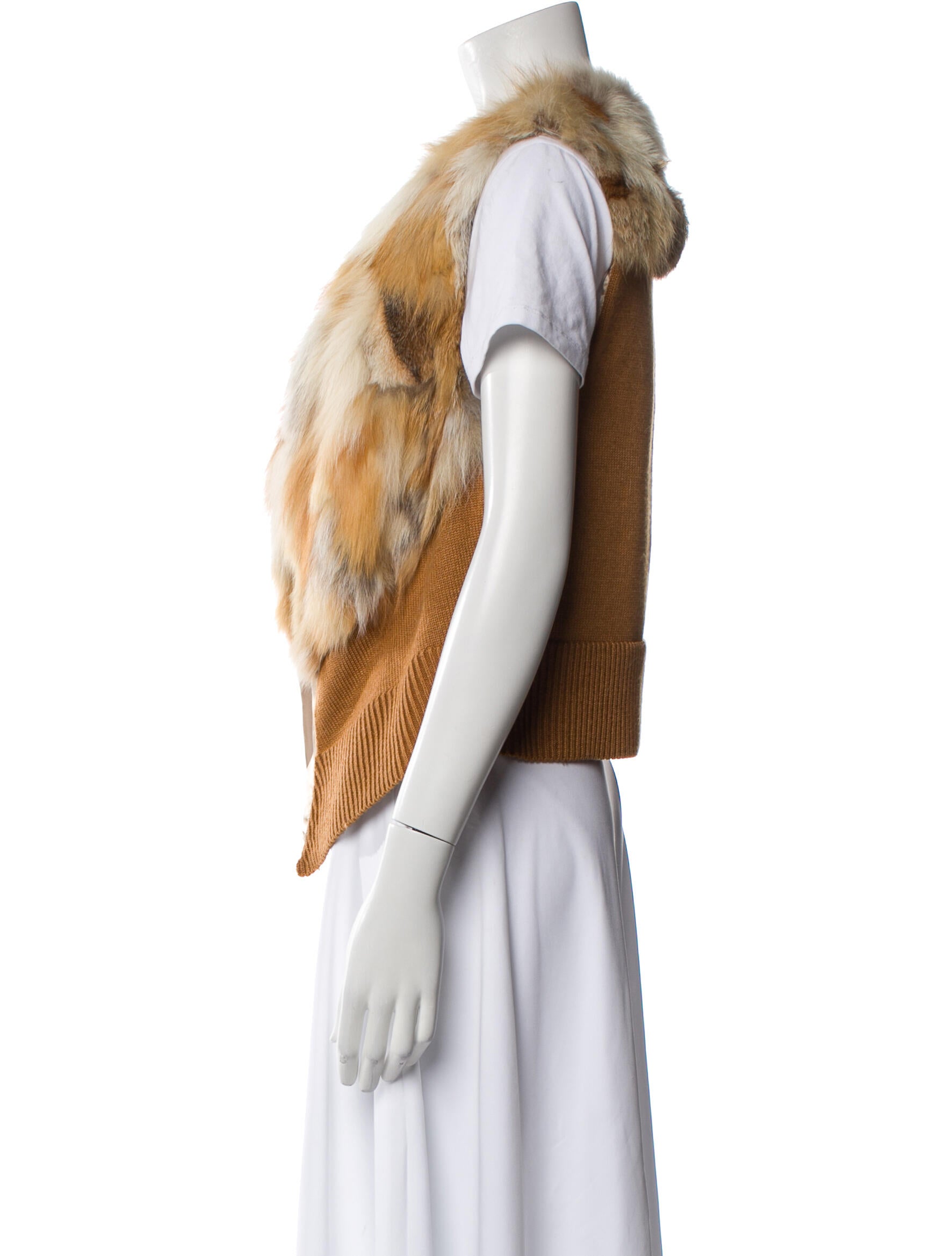 Adrienne Landau Wool Printed Fur Jacket