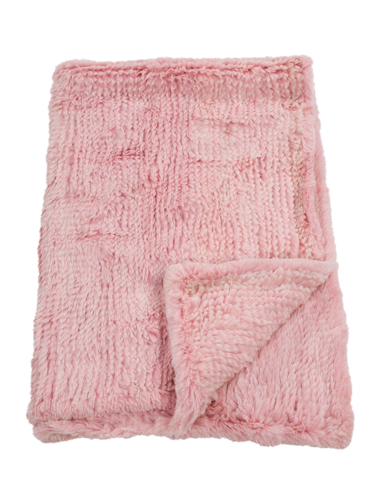 Adrienne Landau Rabbit Fur Throw Blanket