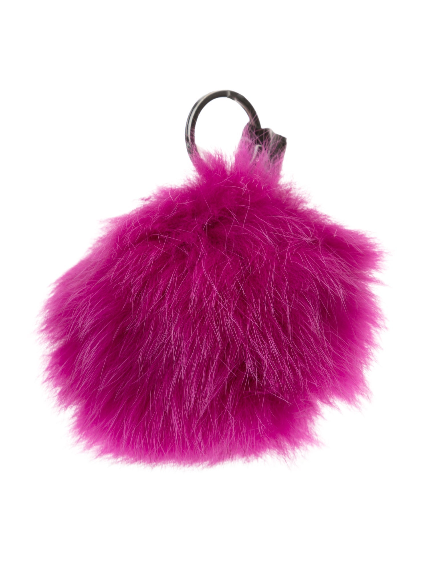 Adrienne Landau Ball fur keychain