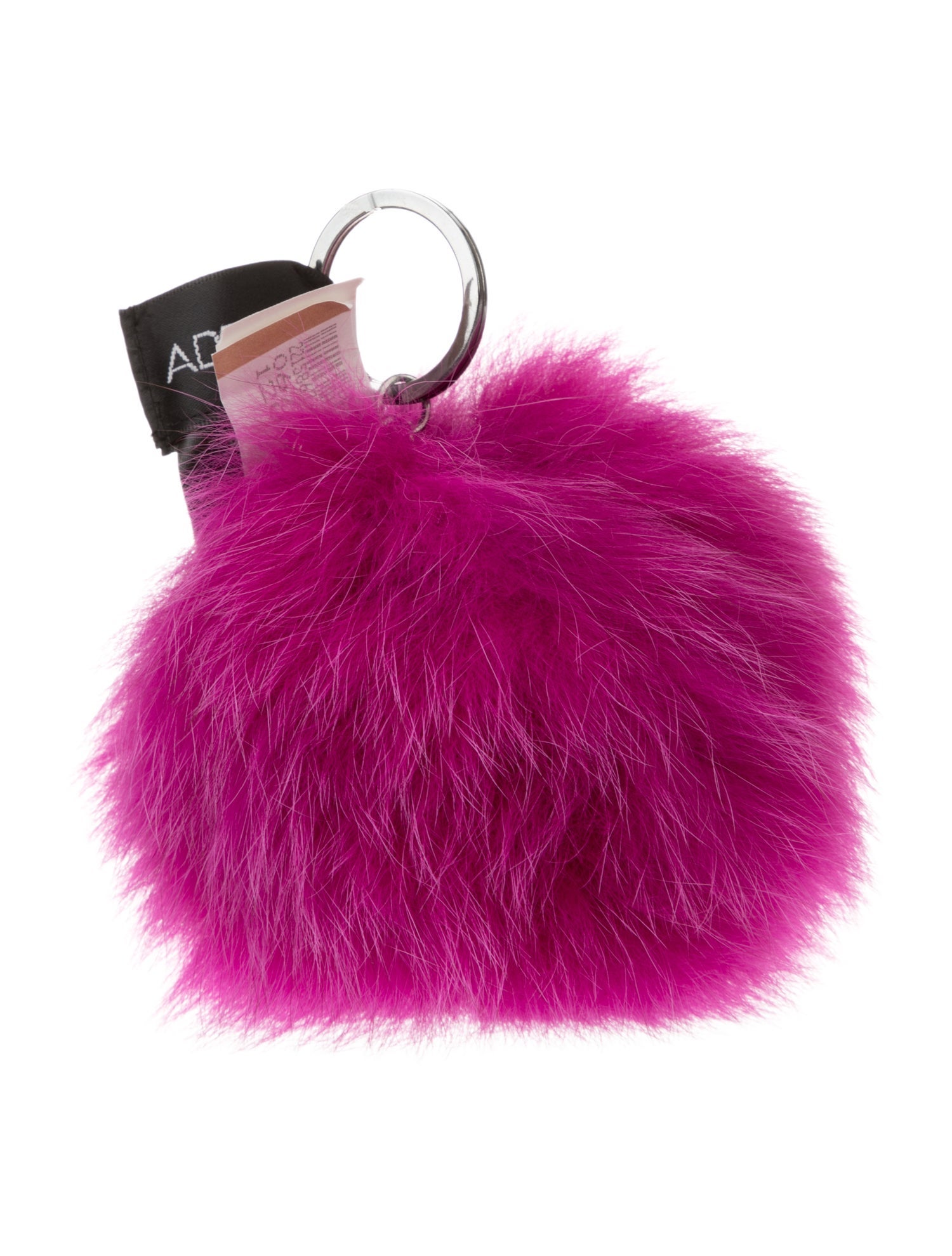 Adrienne Landau Ball fur keychain