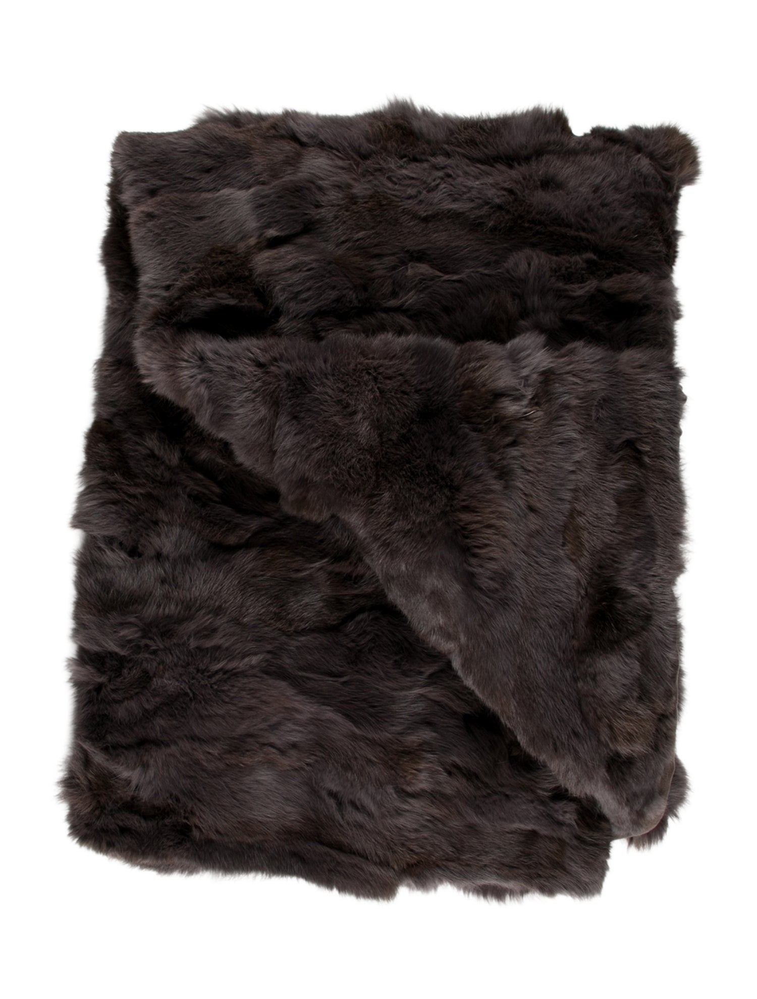Adrienne Landau Rabbit Fur Throw Blanket