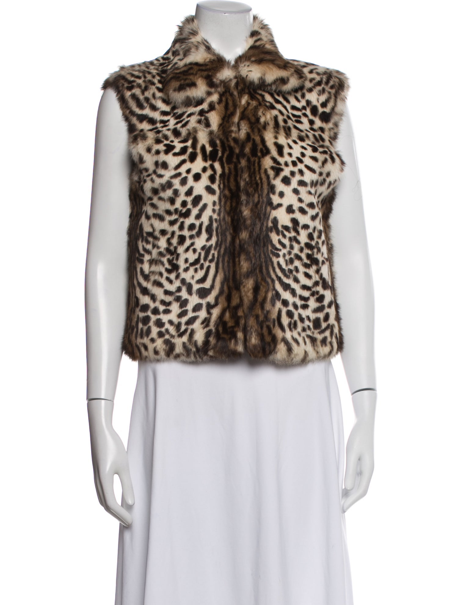 Adrienne Landau Fur Animal Print Faux Fur Jacket