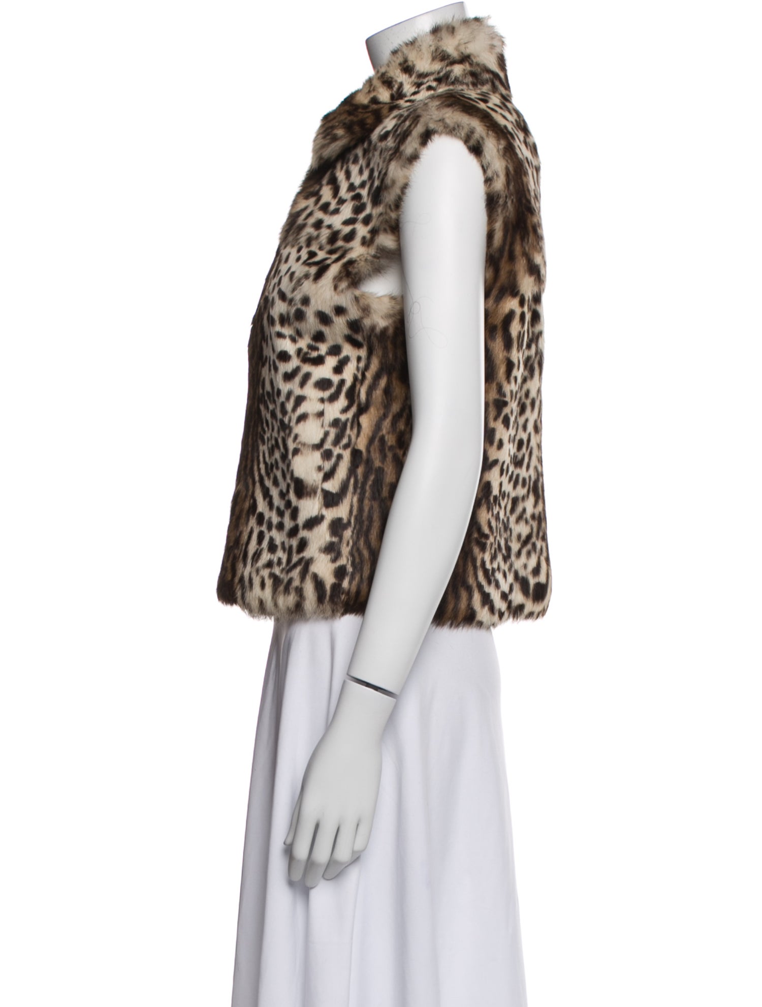 Adrienne Landau Fur Animal Print Faux Fur Jacket